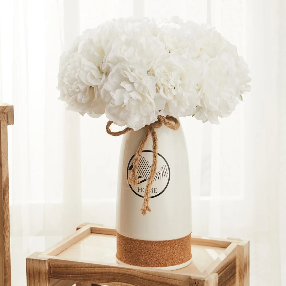 Букет цветов для свадьбы дома гостиной осень Шелковый Искусственный Пион 5 шт.