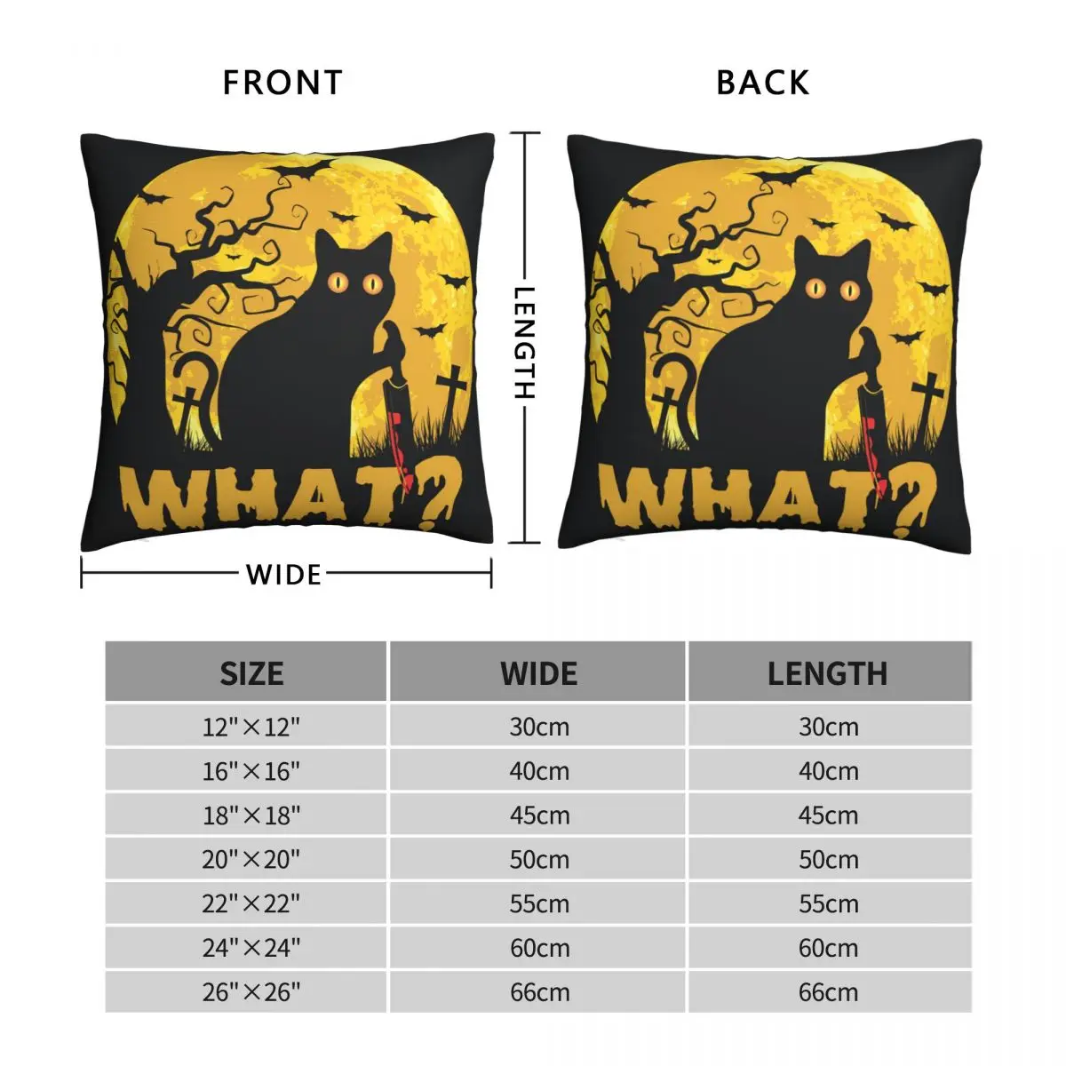 Чехол-накидка на подушку с изображением кошки Хэллоуин летучая мышь Дорожный