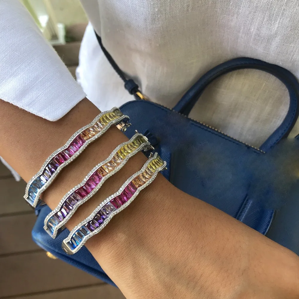 Модный Роскошный Браслет в виде радуги браслет рябь дизайн уникальный ободок