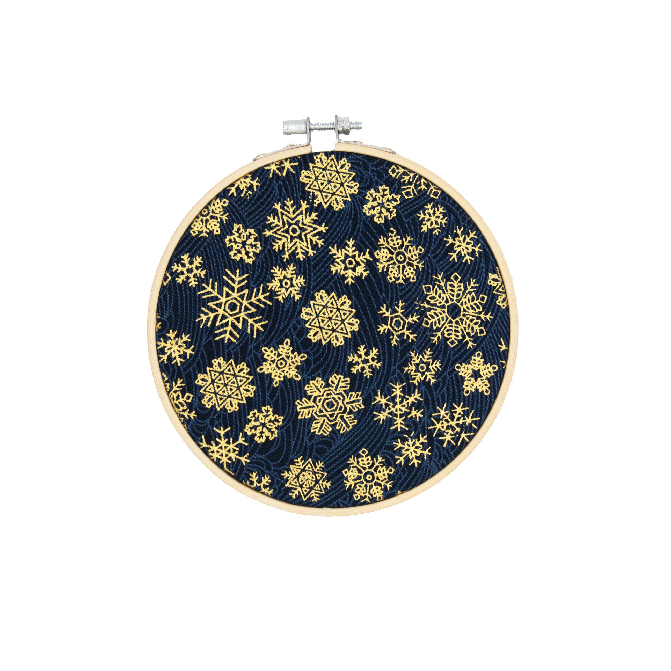 

(4pcs/set) original design Nature Bamboo round fabric wall decorations Children's room decor yellow printed cotton No.QS40-4