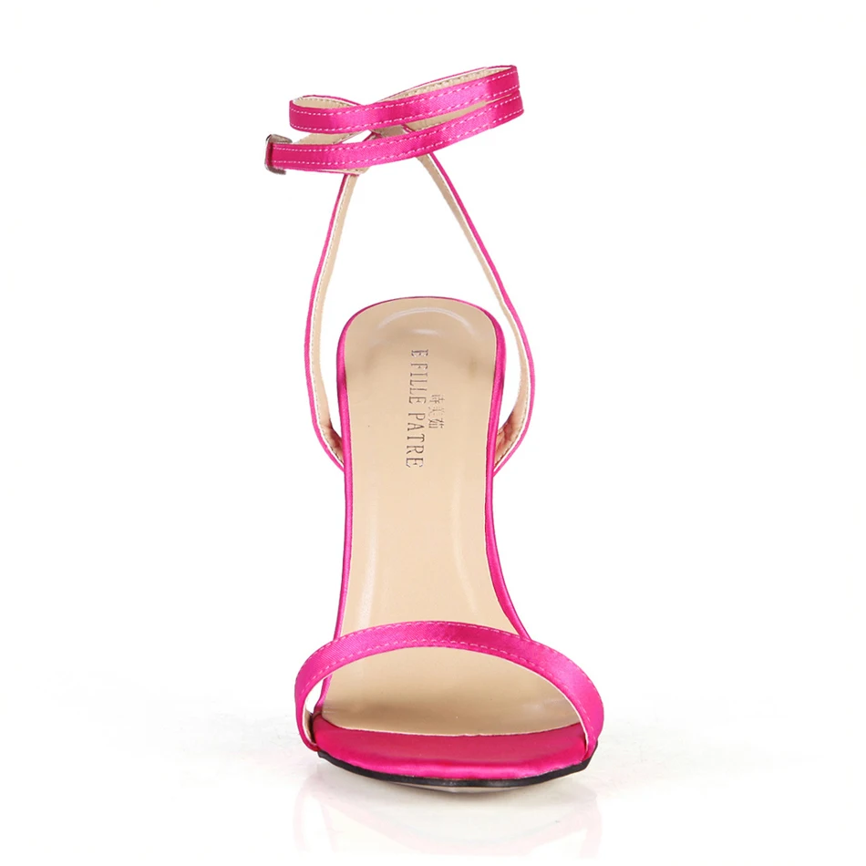 

Summer New 11cm High Heeled Sandal Satin Women Sandals Stiletto Thin heel Ankle Strap Open Toe Sexy Party Bridals Lady Shoe 5-i3