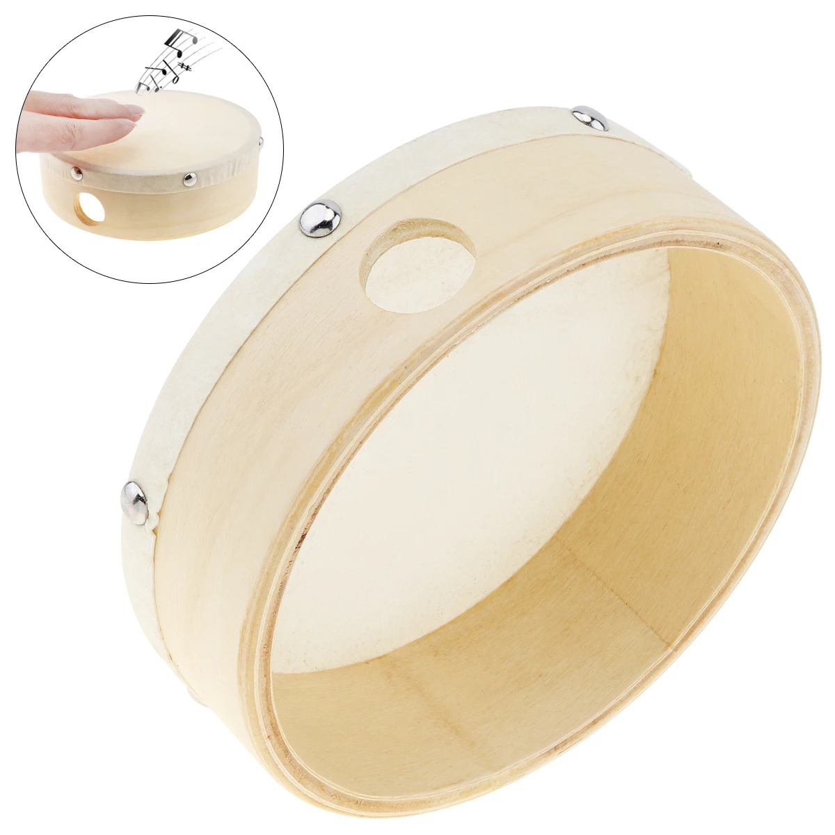 6 дюймов Портативный музыкальный Тамбурин барабан круглый ударный овчины