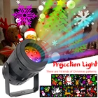 2021 Рождественский Светодиодный проекционный светильник, 16 рождественских узоров, лазерный светильник, проектор, лампа для рождества, уличная сценическая, Садовая, домашняя вечерние ринка, Декор