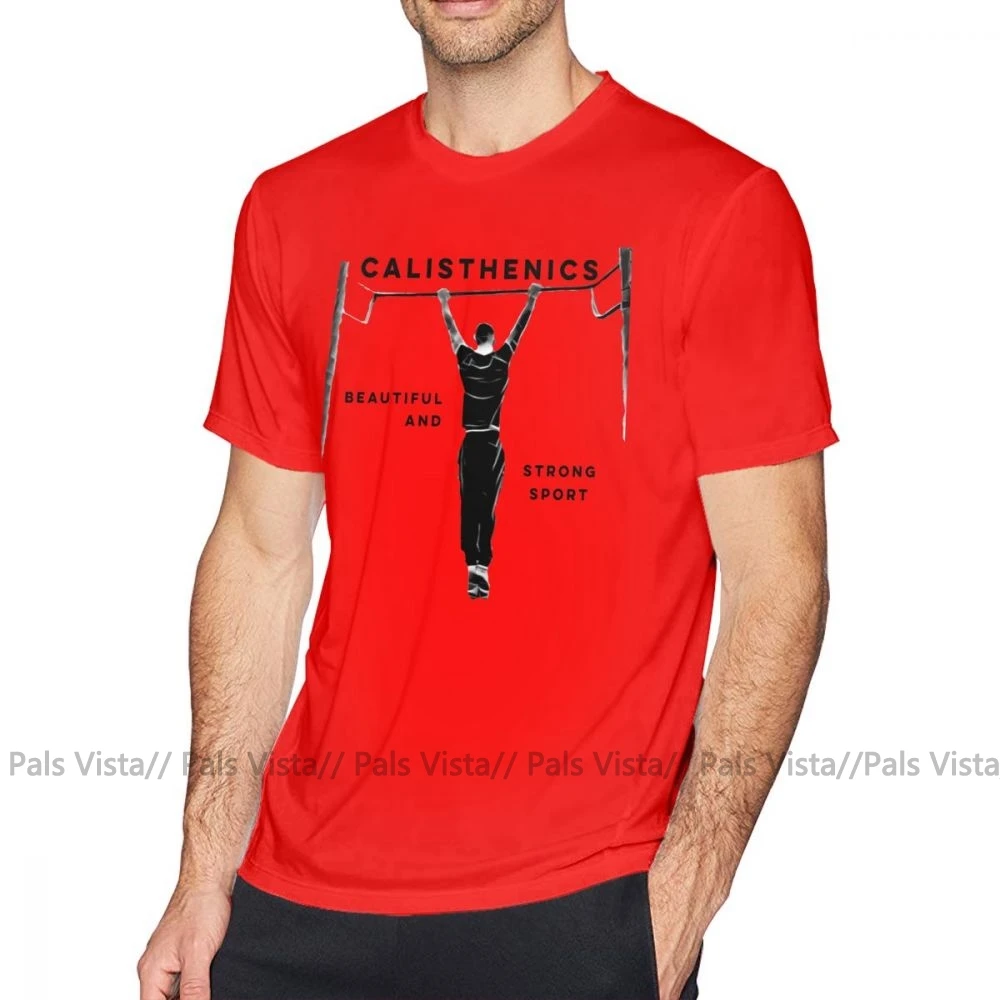 Calisthenics, футболка, Calisthenics, Спортивная футболка, короткий рукав, 4xl, футболка, мужская, базовая, забавная, с принтом, 100 хлопок, футболка - Цвет: Красный