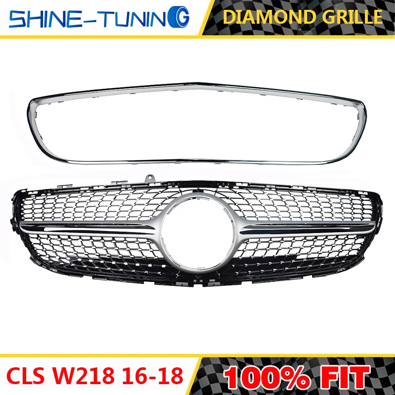 Подходят для mercedes NEW CLS class W218 GT R GTR решетка Алмазная 2016-18W218 без эмблемы | Автомобили