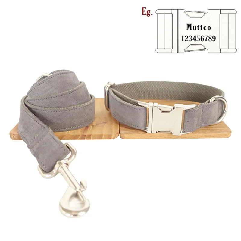 

Grey Simple Color Decent Style Dog Collar And Leash Set With Metal Buckle For Big Small Dog&cat Dogs Rope Pet Accessories