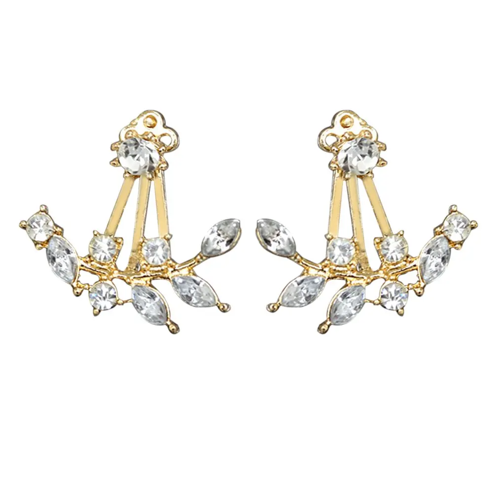 Элегантные женские серьги стразы кулон в форме листьев стильные очаровательные