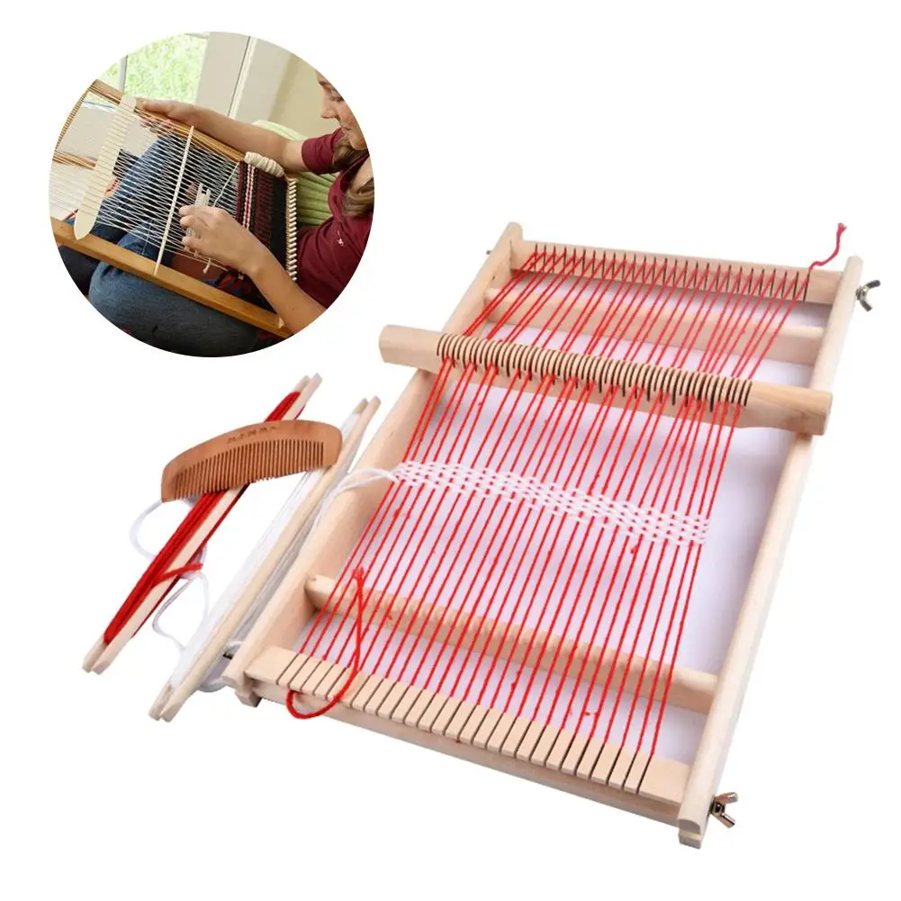 

Wooden Sewing Machine Weaving Loom Kit Handmade Woven Suit Wooden Multifunctional Loom DIY Wool Hook Looms Household Supplies