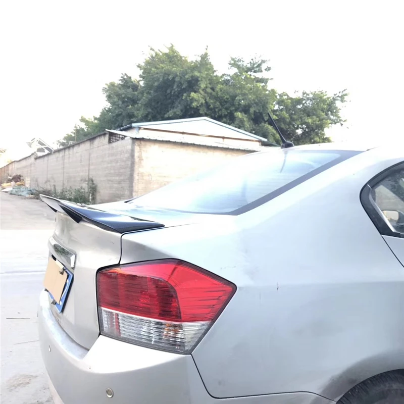 Используется для Honda City спойлер 2008 2011 лет реальный глянцевый углеродное волокно