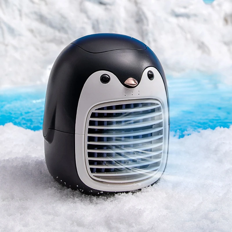 

Top Sale Water Cooling Penguin Fan USB Rechargeable Air Conditioner Electric Fan Portable Refrigeration Desktop Cooler