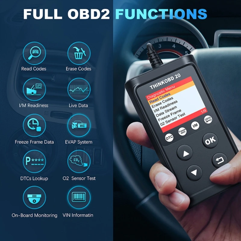 

THINKCAR THINKOBD 20 OBD2 автомобильный диагностический инструмент, Профессиональный OBD 2 сканер, автомобильный считыватель кодов
