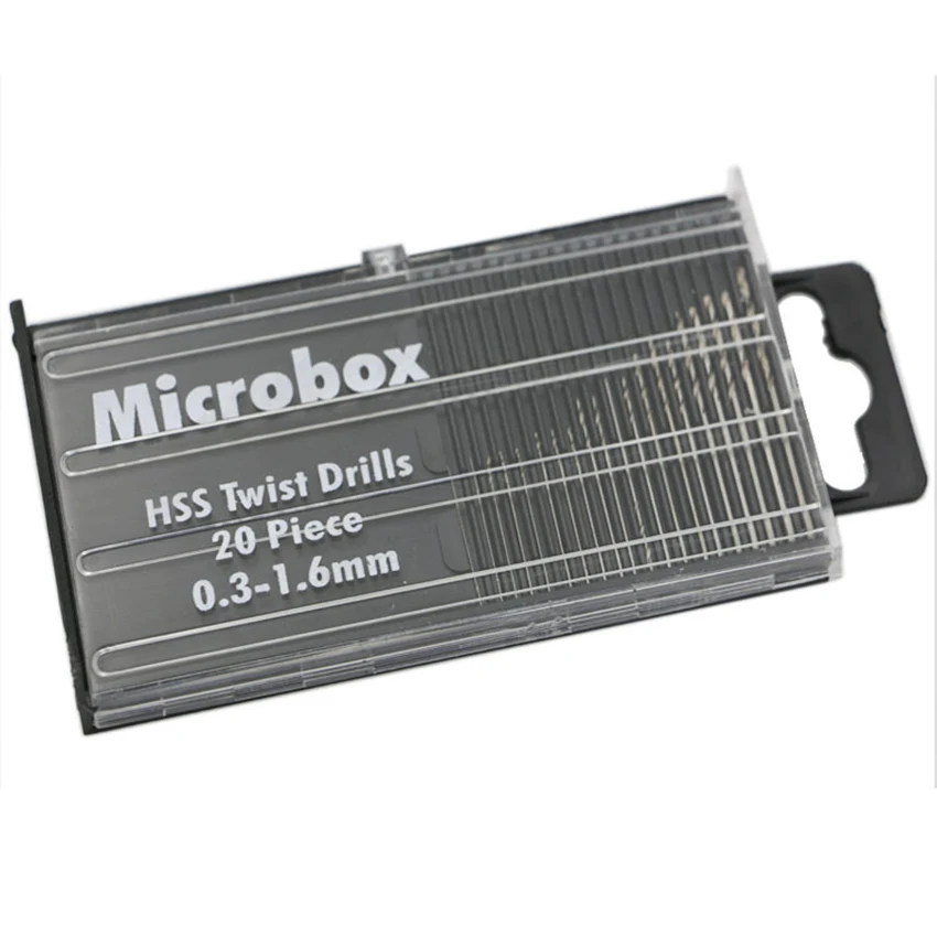 

20PCS/Set Mini HSS Twist Drill Bits with Box for Drilling Wood, Plastic Products, Circuit Boards Small Drill Diameter 0.3-1.6 mm