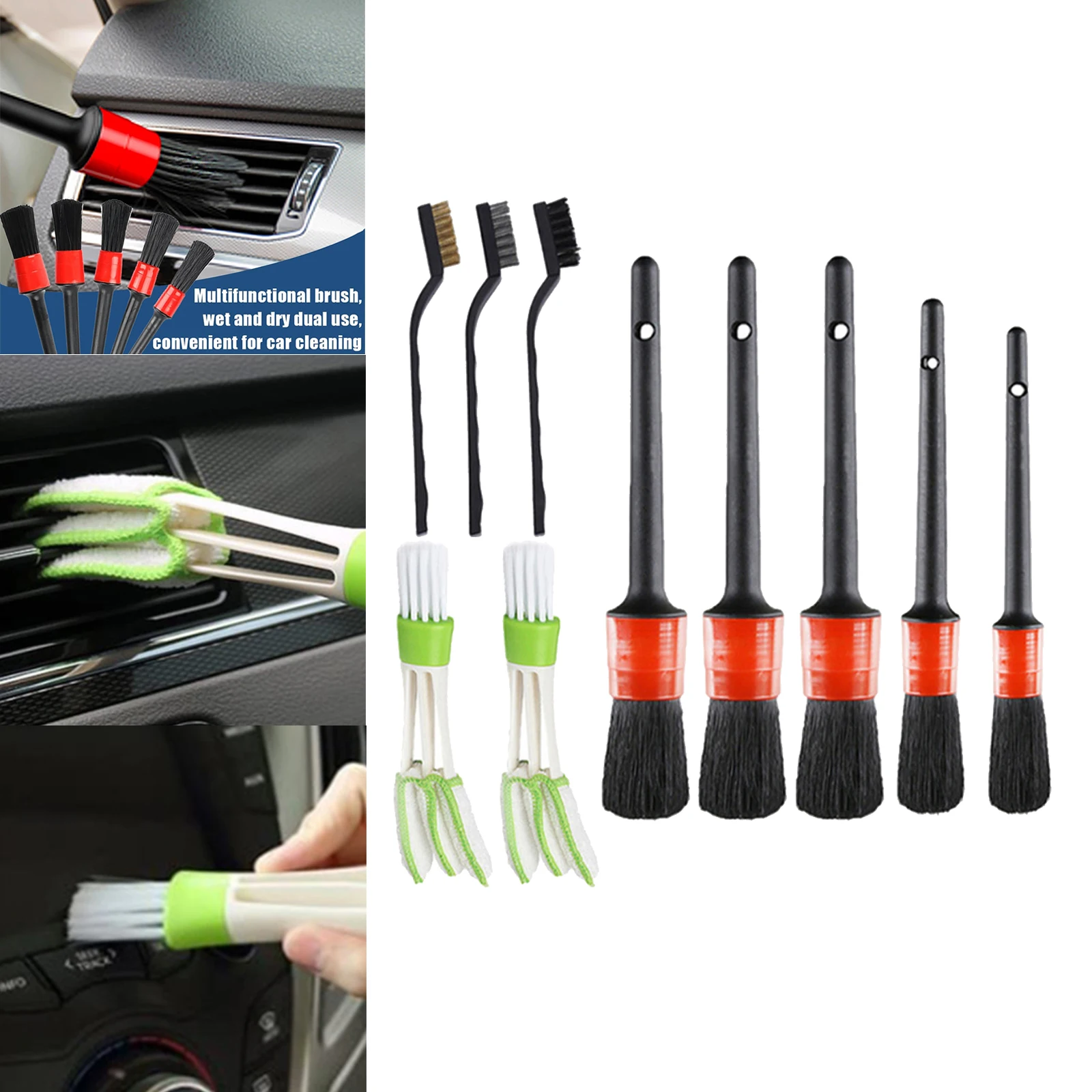 

10Pieces Detailing Brush Set for Cleaning Engine Car,Motorcycle
