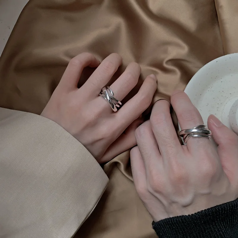 

Fashion Couple Ring 2021Trendy Irregular Opening Finger Ring For Women Men Couples Party Wedding Vintage Geometric Jewelry Gift