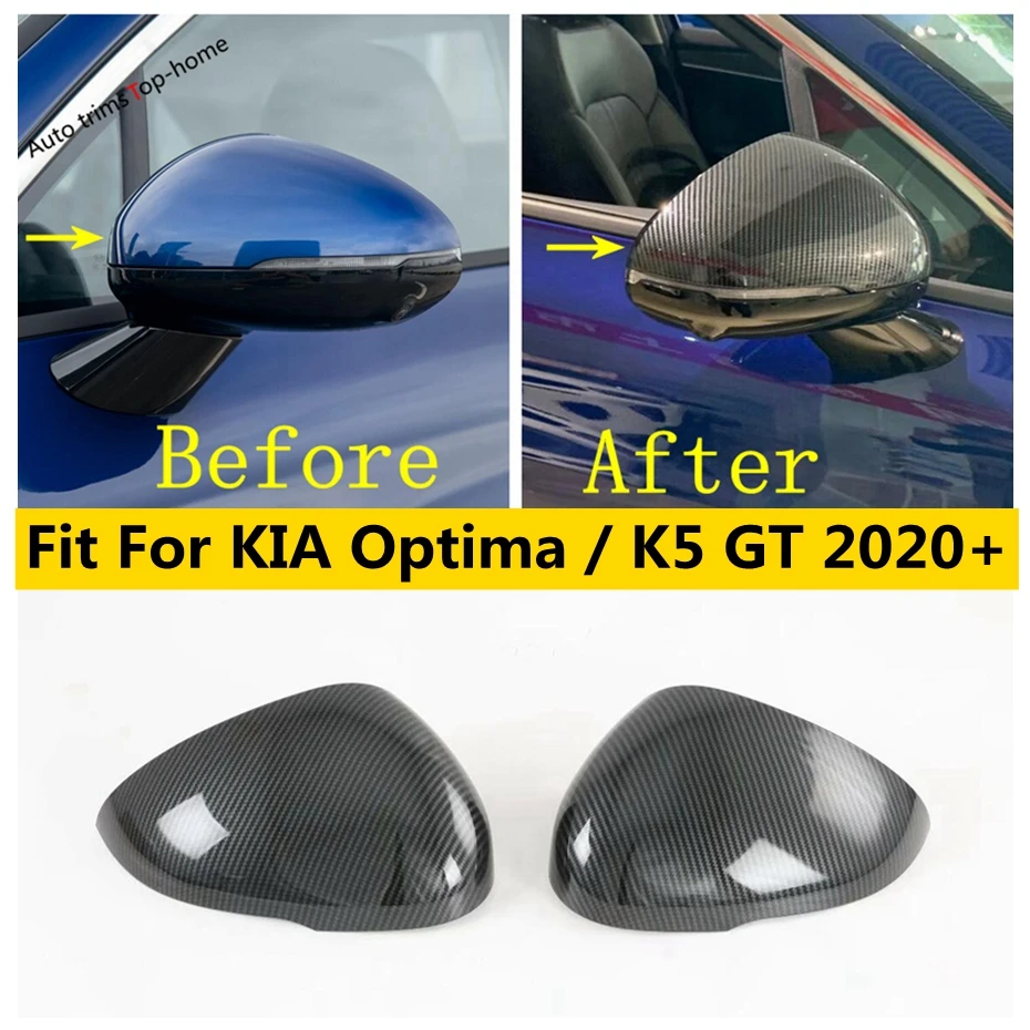 

Carbon Fiber Look Exterior For KIA Optima / K5 GT 2020 - 2022 Rearview Mirror Caps Protective Decor Cover Trim ABS Accessories