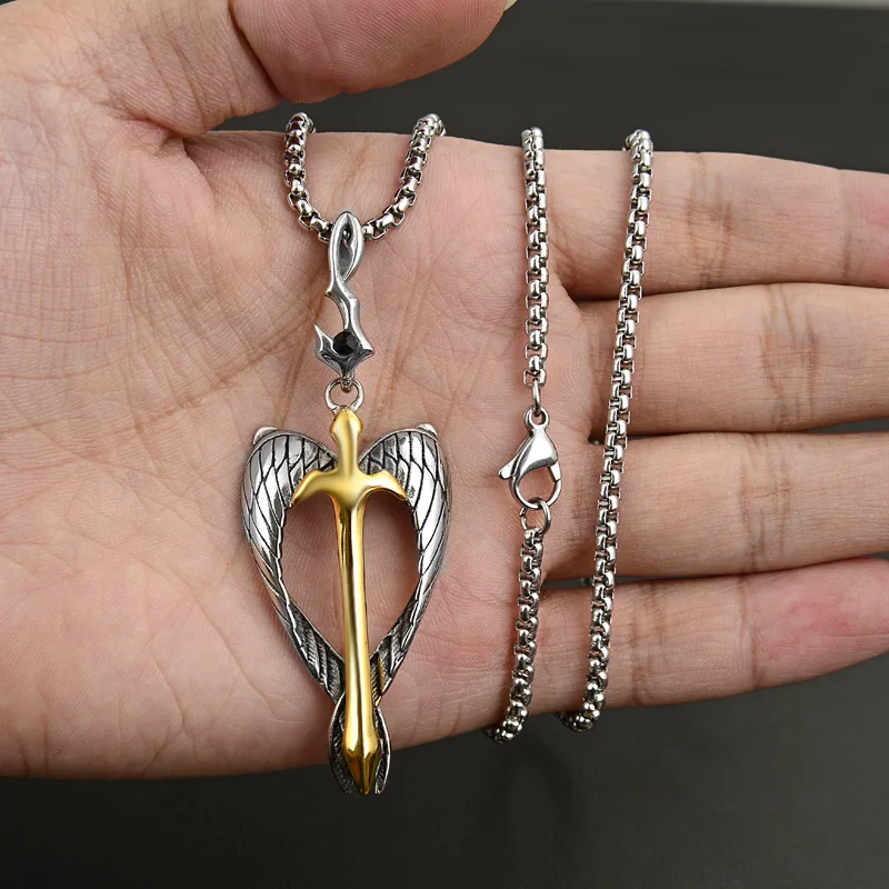 Valily ювелирные изделия мужское винтажное ожерелье крест Орлиное крыло дизайн