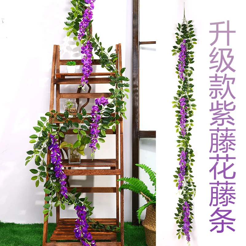 wisteria flowers Artificial Wisteria Silk Flowers Home Wedding decor Bouquet vine decoration Garden Hanging garland Plant string | Дом и сад