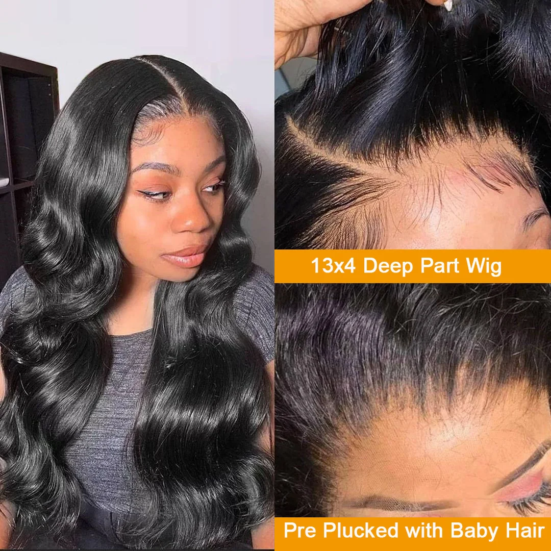 30 дюймов Волнистые кружевные передние парики для черных женщин человеческие