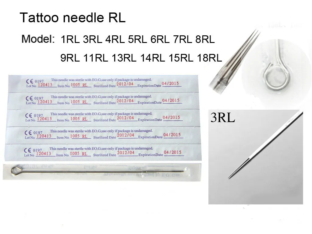 Расширенные 50 шт Профессиональные иглы татуировки 3RL одноразовые стерильные для