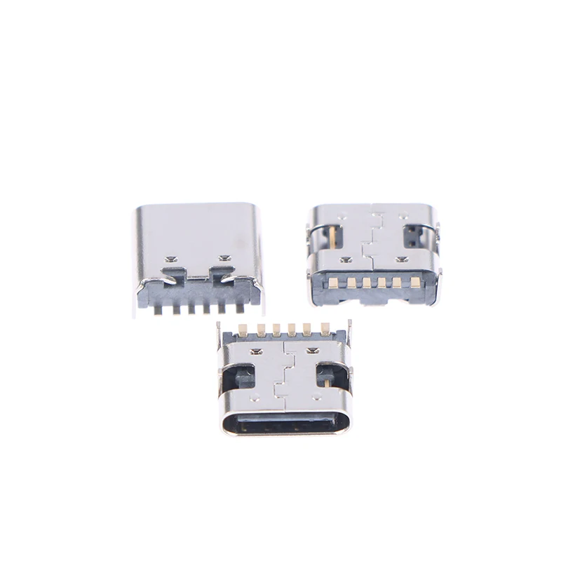 

10 шт., 6-контактный разъем USB Type-C, разъем USB 3.1 Type-C мама, размещение SMD