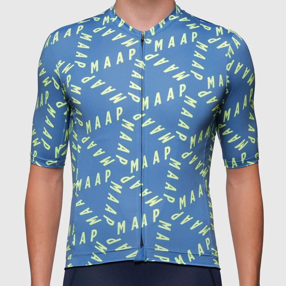 

Maap Cycling Jersey Tops Men Blue Short Sleeve Riding Wear Team MTB Triathlon Racing Bicycle Clothes Summer Bike Shirt Ciclismo