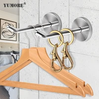 yumore 100pcs stainless steel robe hook wall mounted coat towel cat hanger for bathroom kitchen stain brushed hardware door hook