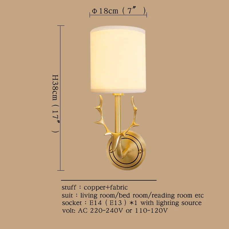 Настенные комнатные светильники AOSONG латунный современный светодиодный