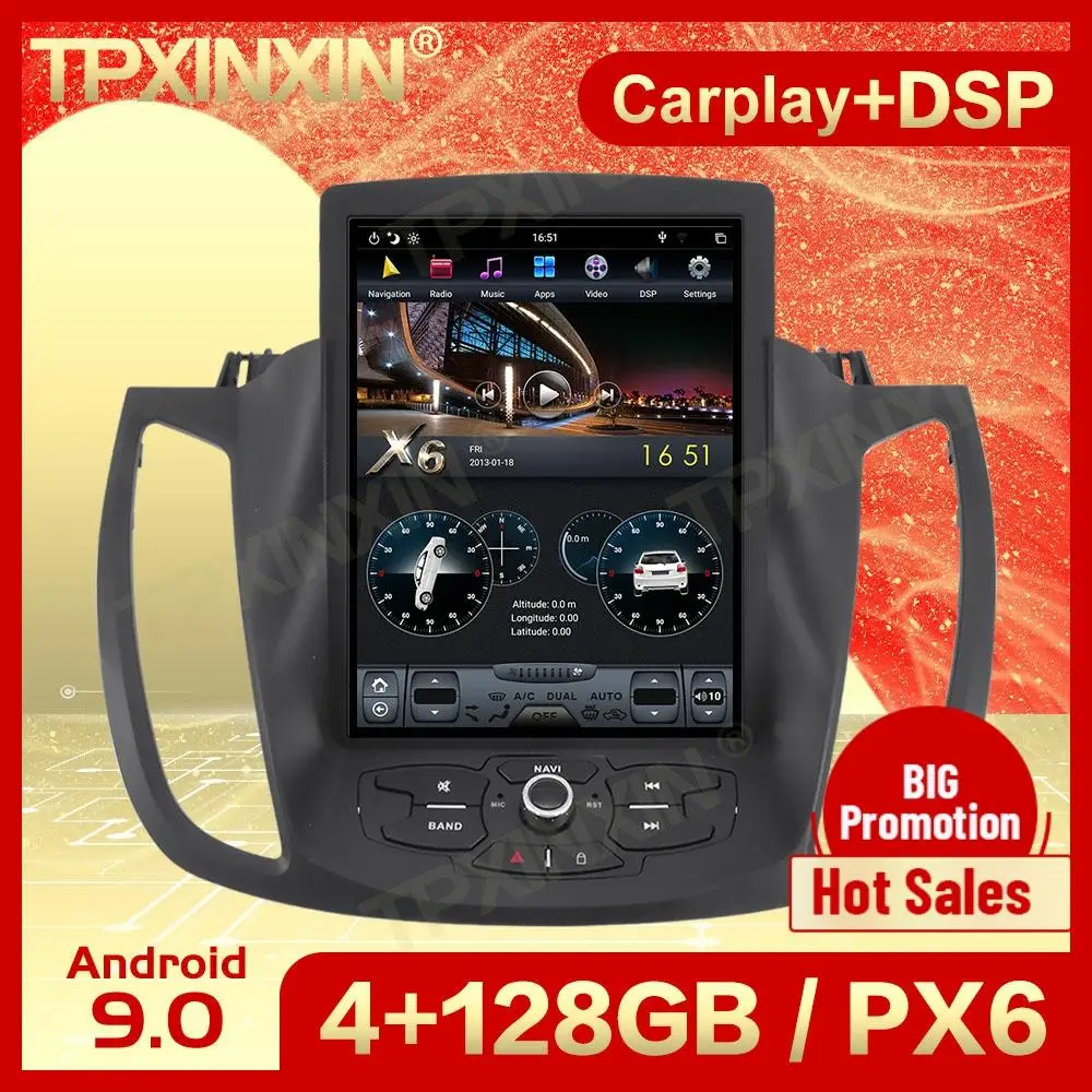 Billig Carplay 2 Din Android 9 Tesla Multimedia Stereo Für Ford Kuga 2013 2014 2015 2016 2017 GPS Navi IPS Viedo Audio-Player Kopf Einheit