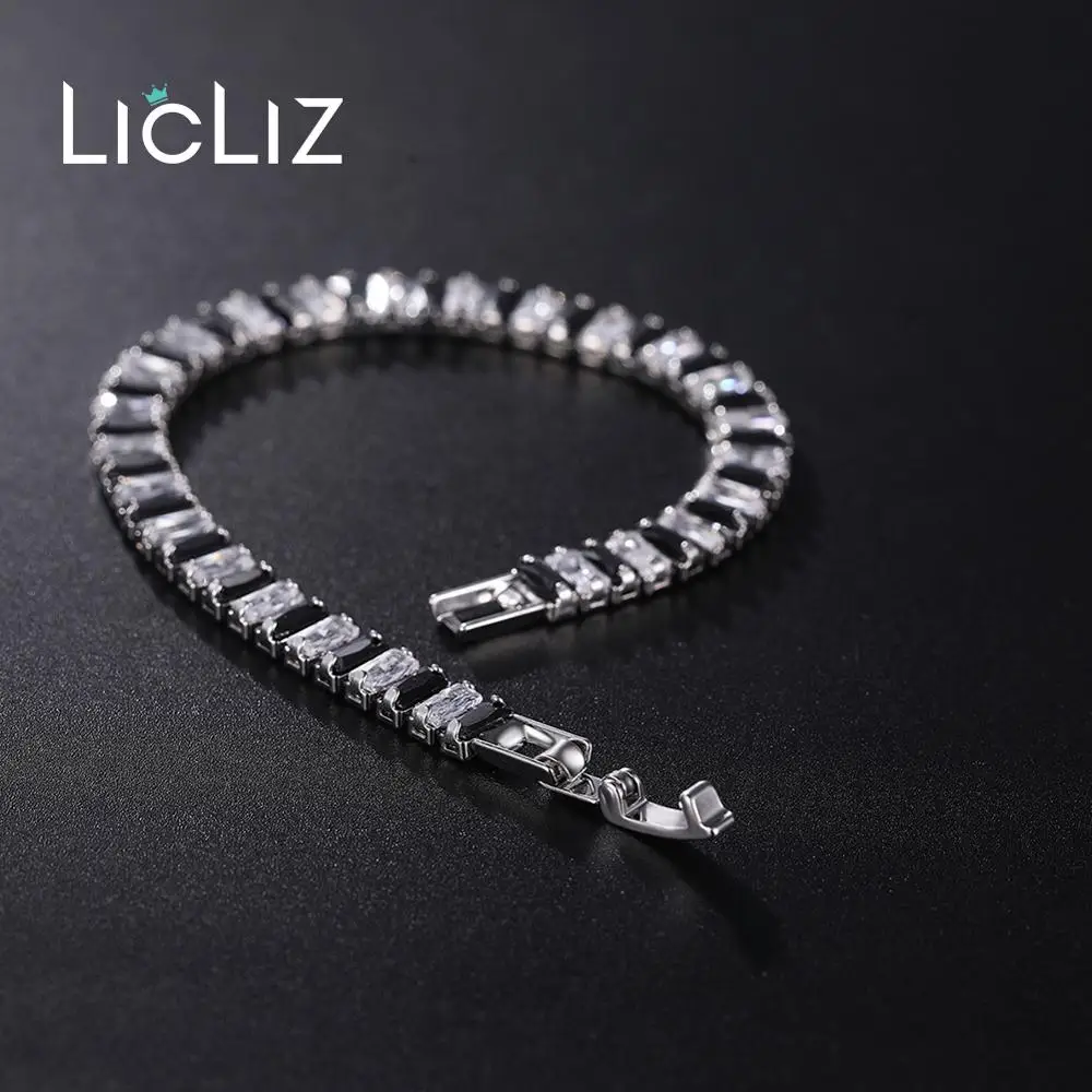 Женские теннисные браслеты из черного циркона с кристаллами | Украшения и