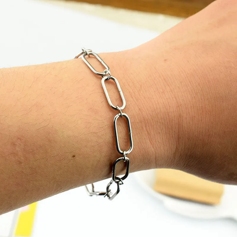 

2020 New Simple Oval Chain Bracelets For Women Men Jewelry Never Fade Lovers Bracelet