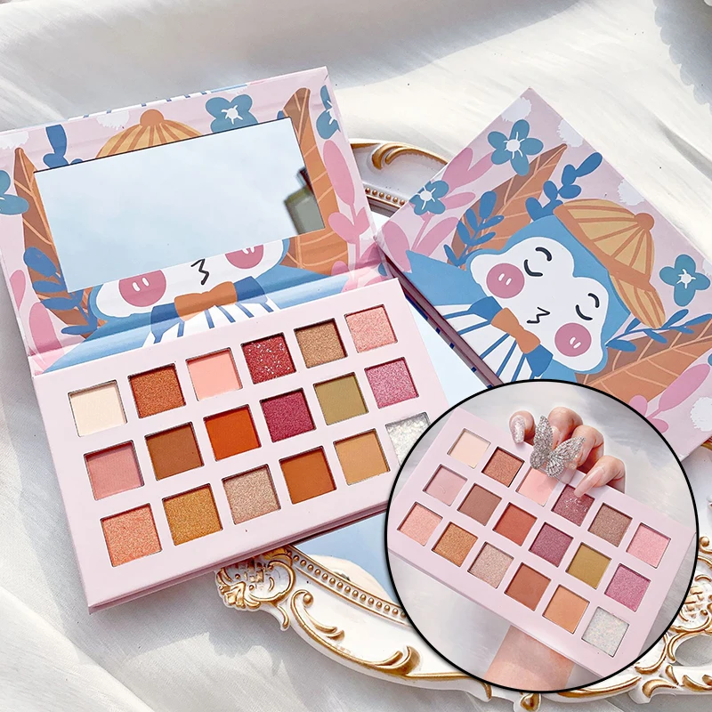 

18 цветов Палитра теней для век Матовая Мерцающая естественная долговечная не смазывающая тени для век HJL2019