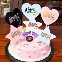 baby shower cake topper star 1 pcs birthday wedding lovely acrylic cake supplies happy birthday love cupcake flag heart bronzing