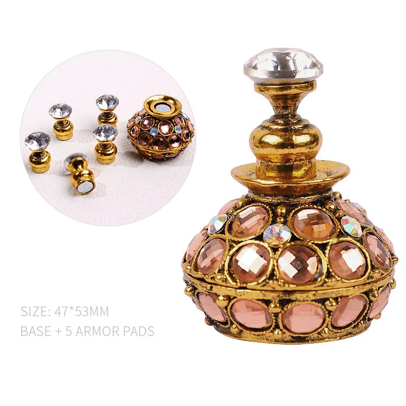 

1Pc Retro Magnetic Nail Art Holder Showing Shelf Rose Gold Training Display Crystal False Nails Tip Practice DIY Manicure Tool