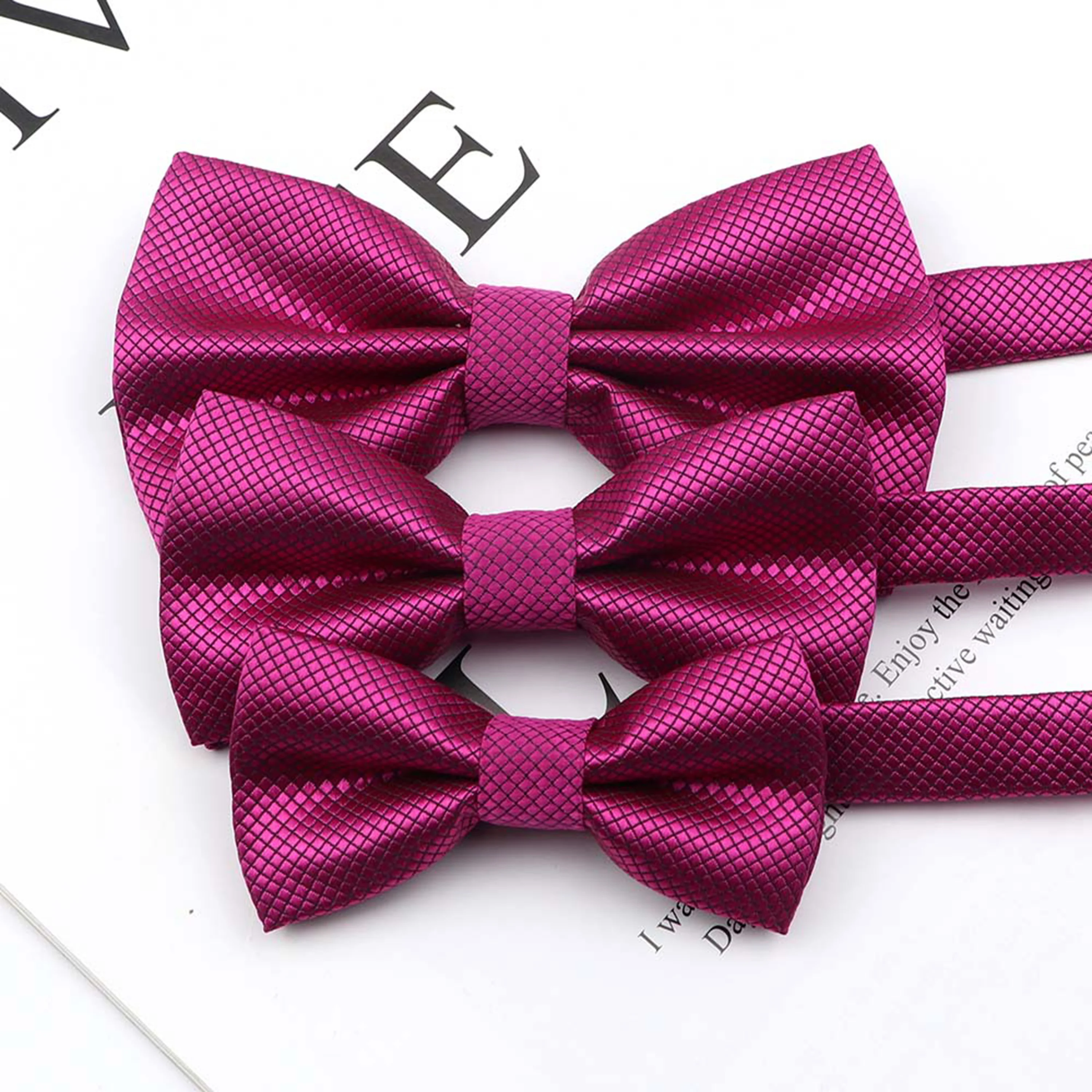3 Sizes Parent-Child Bowtie Set Solid Color Lovely Kids Pet Family Butterfly Pink Champagne Blue Wine Red Cute bow tie Accessory images - 6