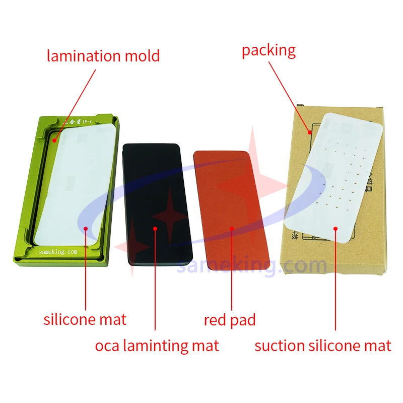 ipx with oca mat Sameking ОСА ламинационная pad LCD защитный экран для ламинирования пресс-форм для iphone x xs клей для чистки экрана - Цвет: ipx with oca mat