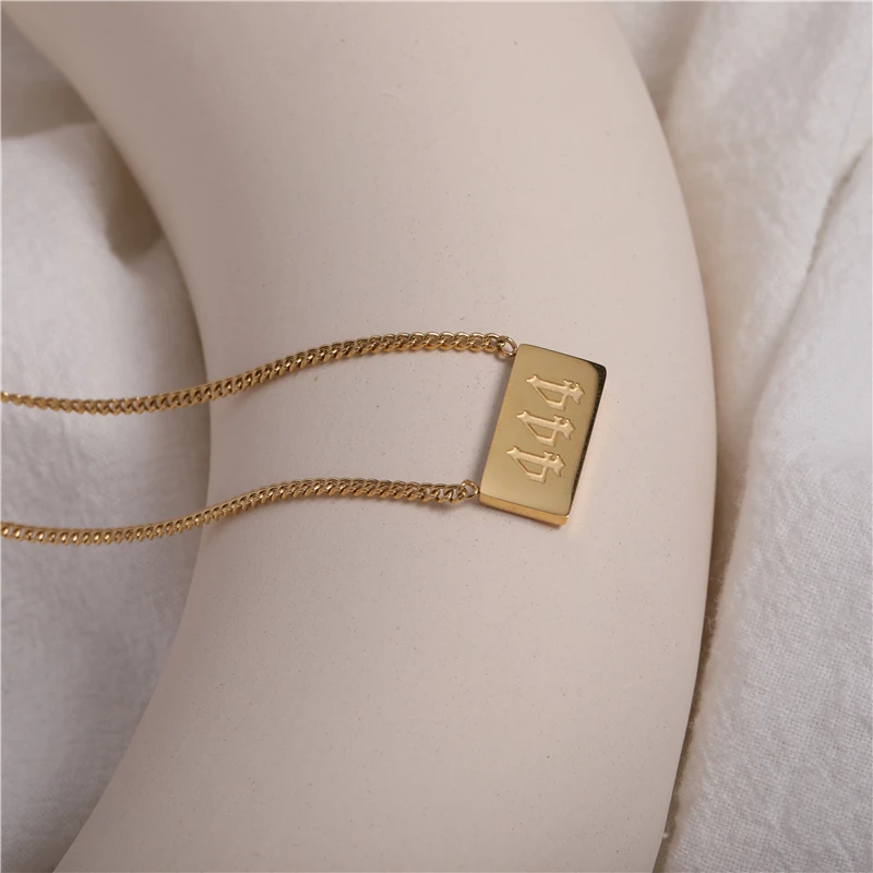 Joolim Jewelry Wholesale No Fade Simple Number Pendant Necklace Waterproof Gold | Украшения и аксессуары