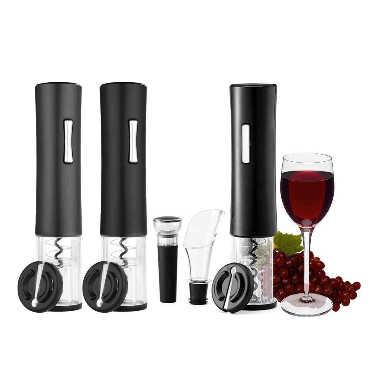 

Electric Wine Opener Automatic Wine Bottle Opener & Foil Cutter Reusable Corkscrew Opener Easy Carry Wine Opener Bar Accessories