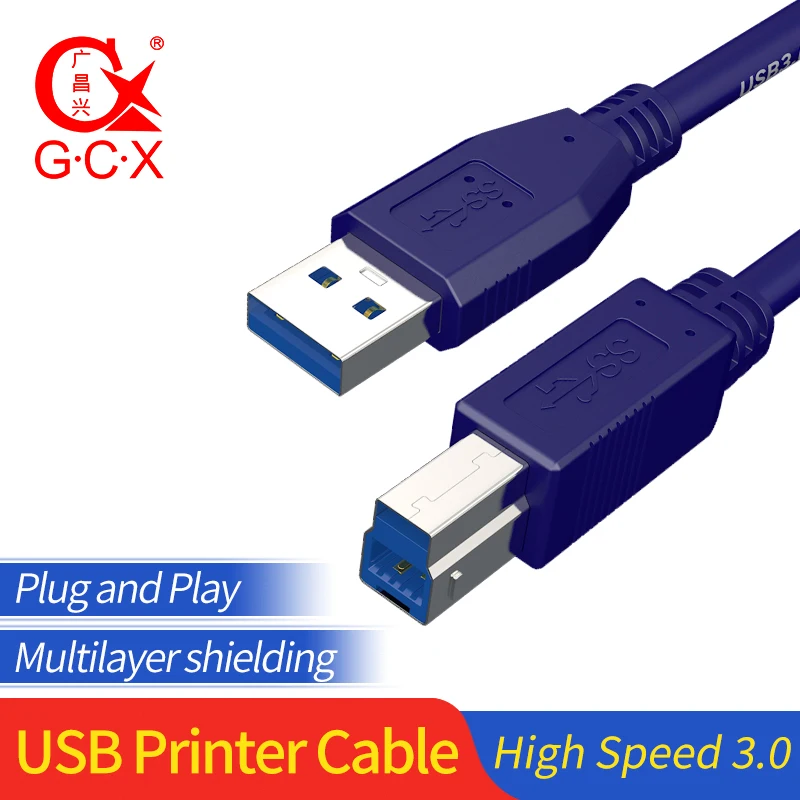 Высокоскоростной кабель GCX USB 3 0 для принтера Type A папа B передачи данных Canon Epson HP