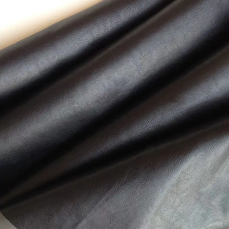 Черная мягкая искусственная кожа имитация плиссированной ткани подходит для