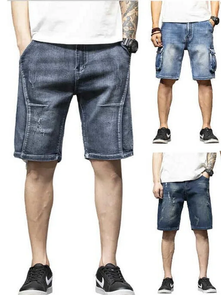 Brand Mens Jeans Denim Shorts Cotton Cargo Shorts Loose Baggy Bermuda Beach Boardshort Shorts More Styles