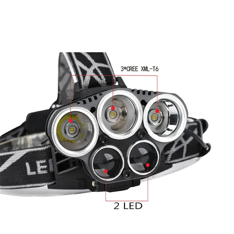 Налобный фонарь 10000lm 3T6 + 2 светодиодный USB налобный 6 режимов наружный охотничий