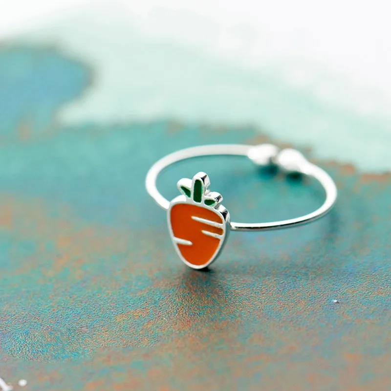 Женское кольцо с морковью Trustdavis серебряное из 100% серебра 925 пробы свадебное