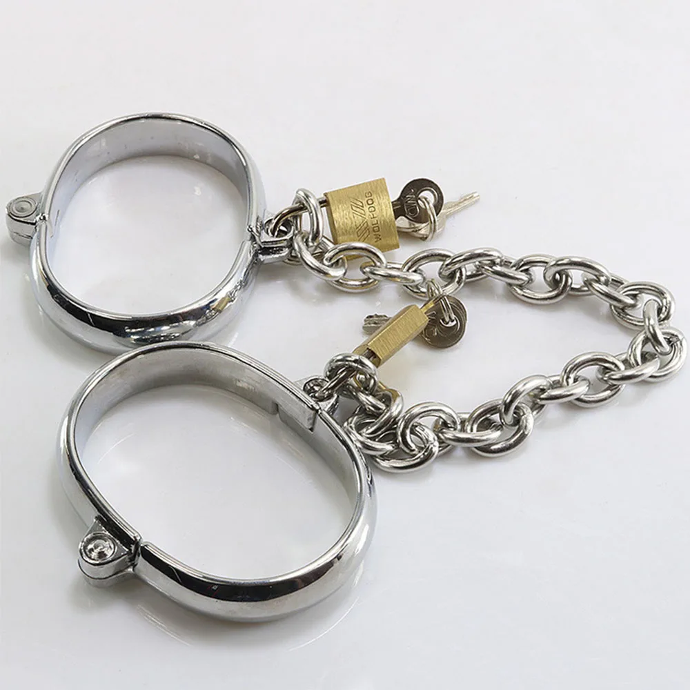 Наручники из нержавеющей стали для БДСМ-игр взрослых |
