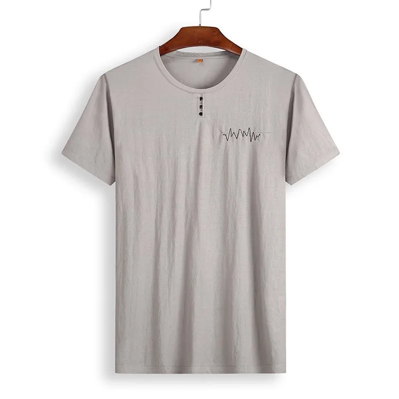8xl большой размер китайский стиль круглый вырез короткий рукав Мужская футболка