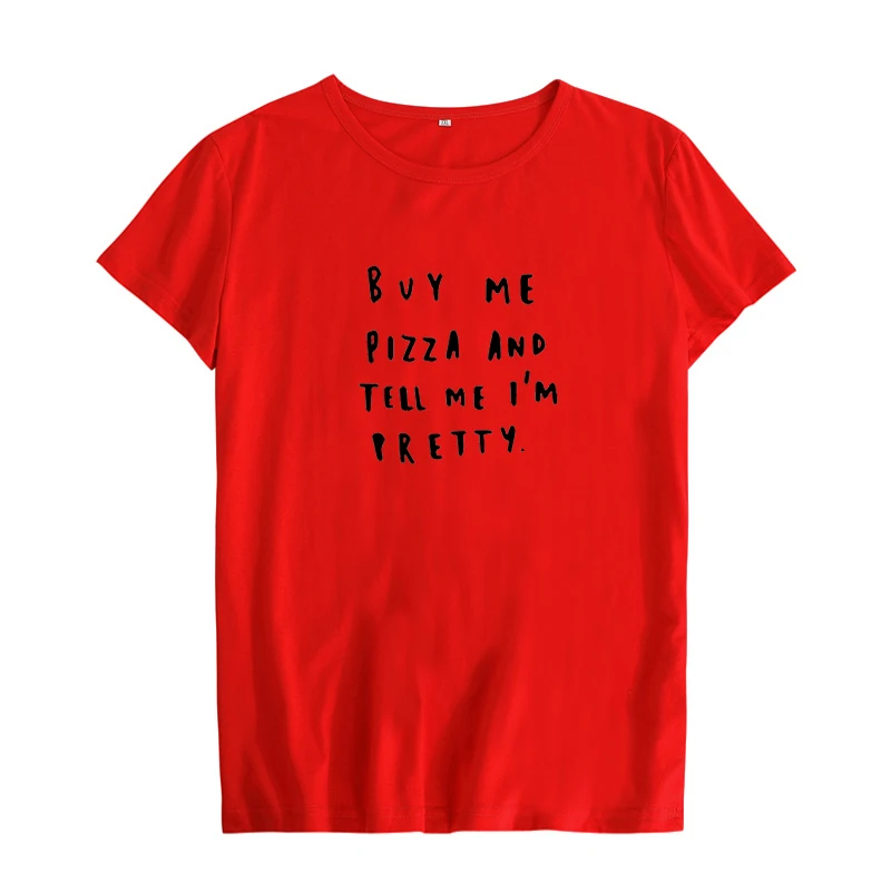 Футболка в стиле Харадзюку с забавной едой купите мне пиццу и скажите что я