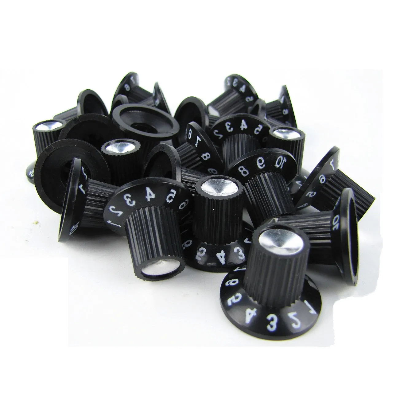 FLEOR 24PCS Black Guitar Control Knobs Amplifier Effect Pedal Audio Buttons Accessories | Parts &