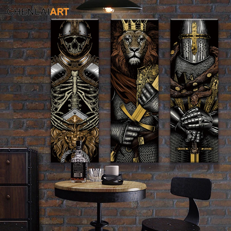 Картина на холсте современное искусство аниме рыцарь воин промышленная картина