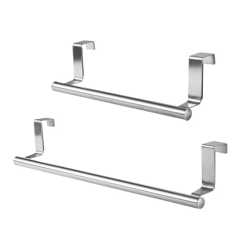 

1PC Stainless Steel Single Pole Perforated Free Towel Hanging Rod DIY Home Cupboard Door Decoration Accessories