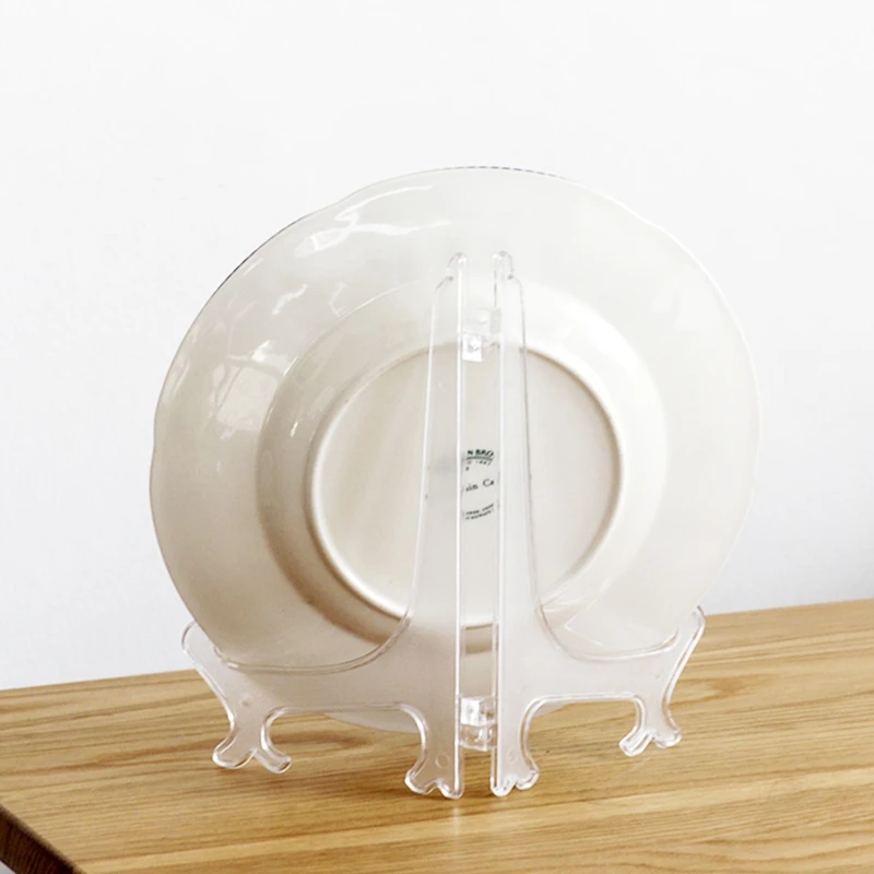 12 шт./компл. прозрачные пластиковые мольберты держатели для тарелок стеллаж