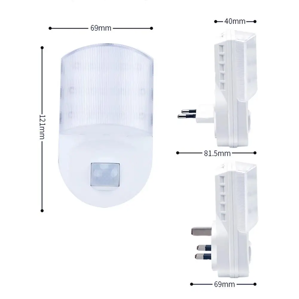 

Smart Night Light PIR Motion Sensor Control Cold White Body Induction Mini Lamp Plug-In for Bedroom Living Room Stair